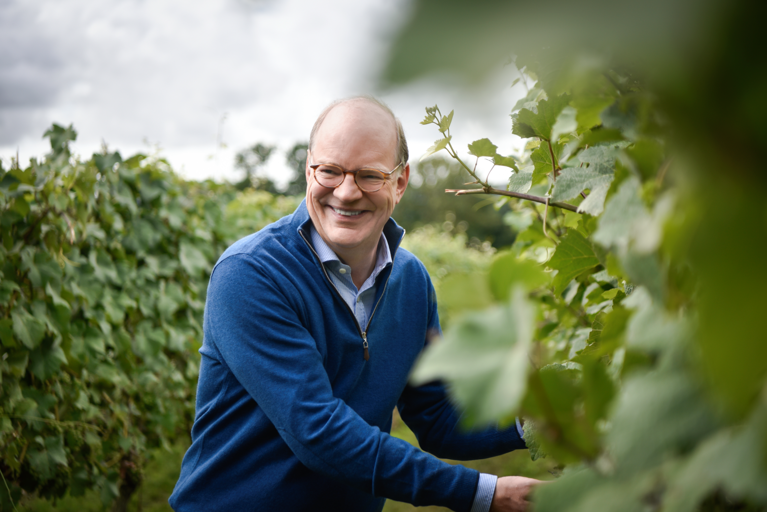 Eric Heerema, eigenaar en CEO van het Britse mousserend wijnhuis Nyetimber, in de wijngaard