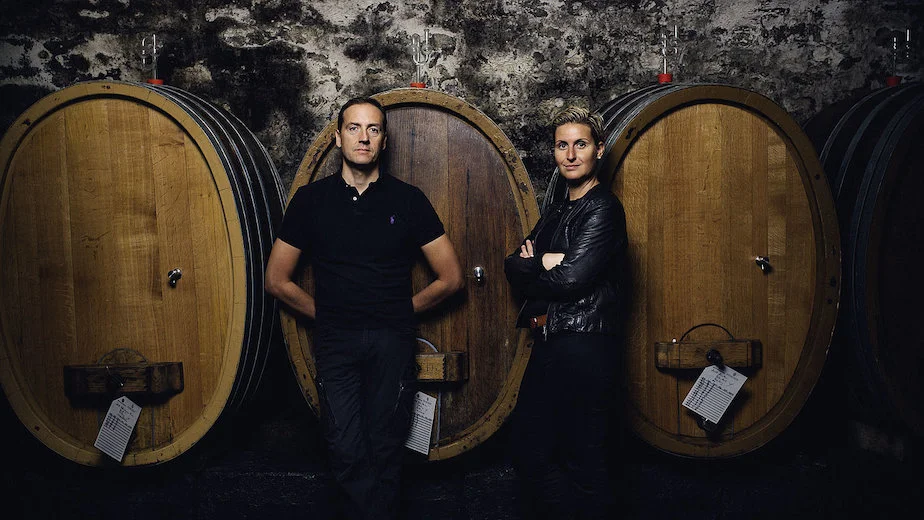Hans Oliver Spanier en Carolin Gillot, eigenaren van wijnhuis BattenfeldSpanier in Rheinhessen, Duitsland